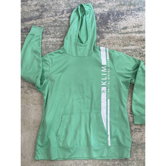 Klim Technical Riding Sz 2XL Moto Biker Dual Sport Logo Green Hoodie Sweatshirt - Picture 1 of 8